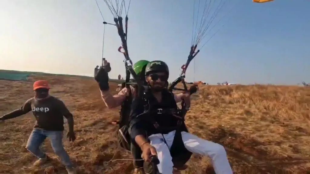 Samarth reached the exam by paragliding