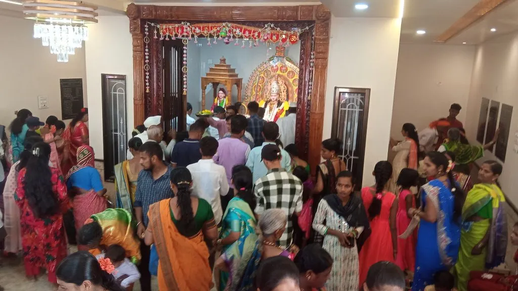 नंदगड लक्ष्मीदेवी मूर्तीची मंदिरात प्राणप्रतिष्ठा Nandgad Lakshmi Devi idol enshrined in the temple