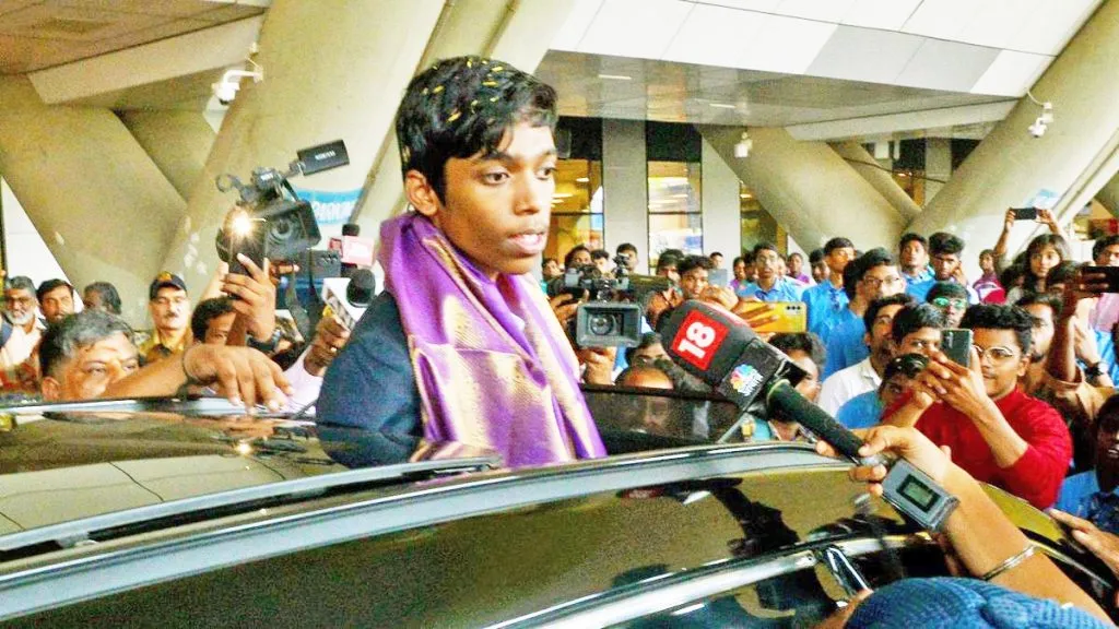 Tata Steel Masters' winner Praggnanand welcomed in Chennai