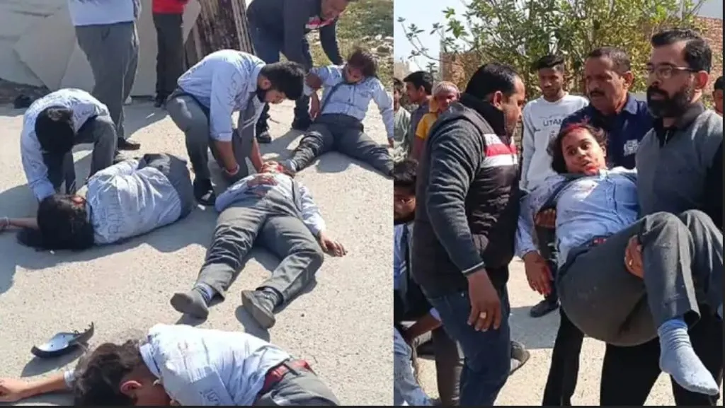 Novice driver crushes female students with car