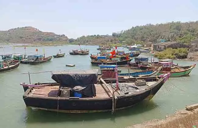 Boats are stranded on the shore due to a decrease in fish arrivals!