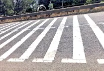 गती नियंत्रण पांढरे पट्टे हटावसाठी आंदोलन Movement to remove speed control white lines