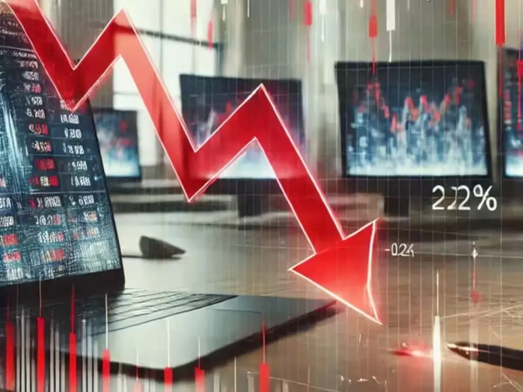 सेन्सेक्सची 1414 अंकांची पडझड Huge fall in Mumbai stock market