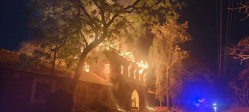 Fire breaks out at the old leprosy building in Shenda Park