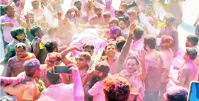 Funeral procession of a living person