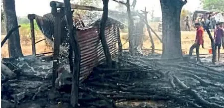 पत्र्याच्या घराला आग लागल्याने चार लाखांचे नुकसान Fire Destroys Tin House, Causes ₹4 Lakh Loss