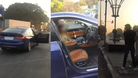 Drunk youth urinates on the road in Pune