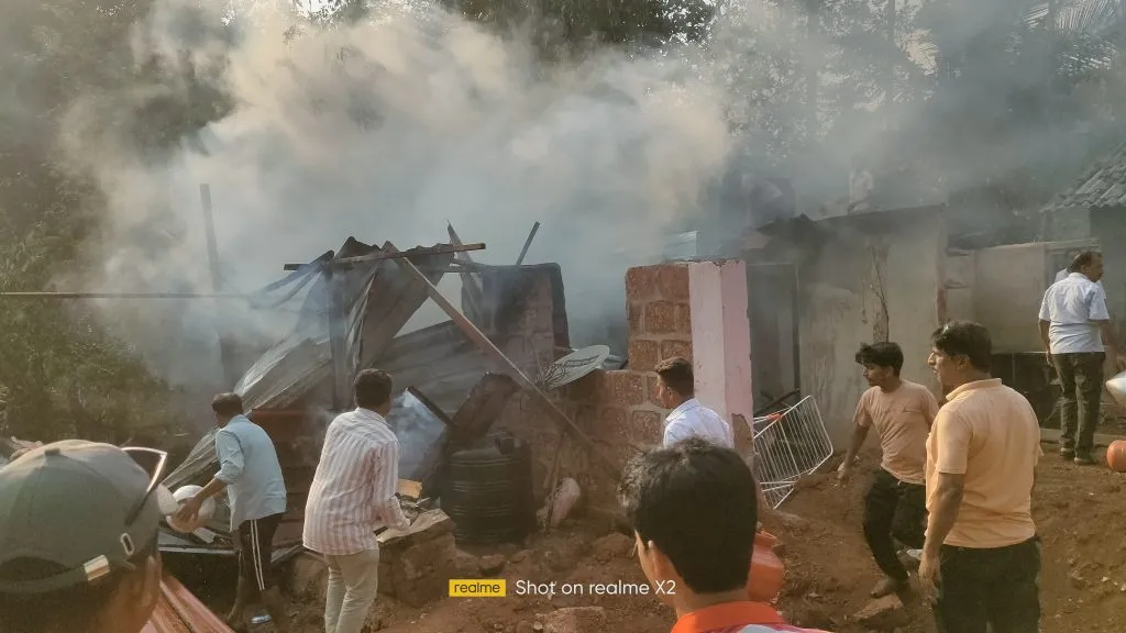 House Reduced to Ashes After Cylinder Explosion