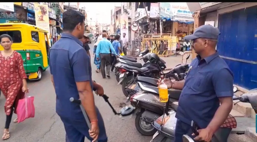 Petrol bottles on the procession route...and police rushing