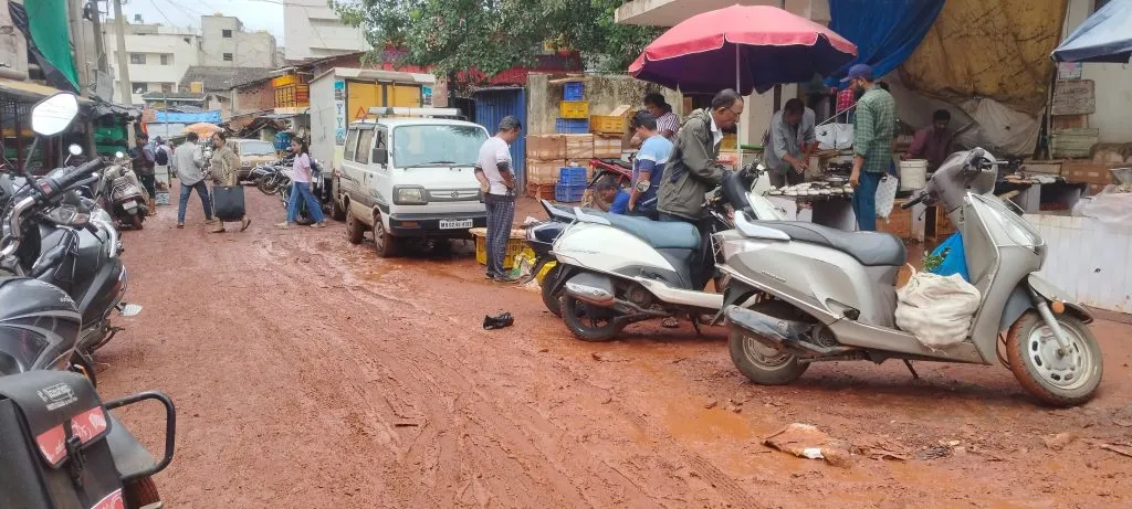 Mud reigns in Kasai Gali due to excavation for drainage