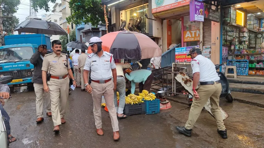 Encroachment removal campaign during heavy rains