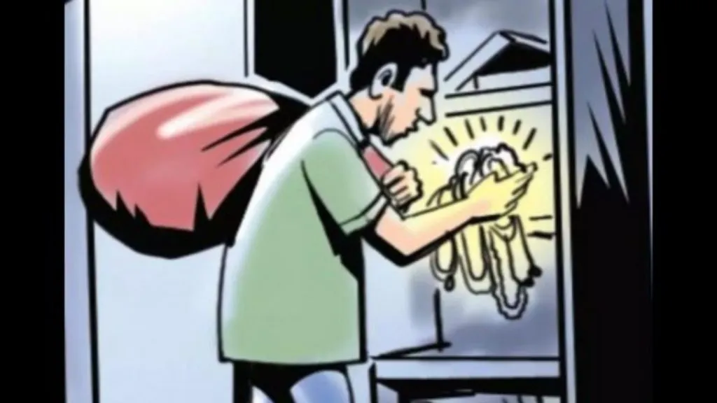 A professor's house was broken into and jewelry worth ₹60,000 was stolen