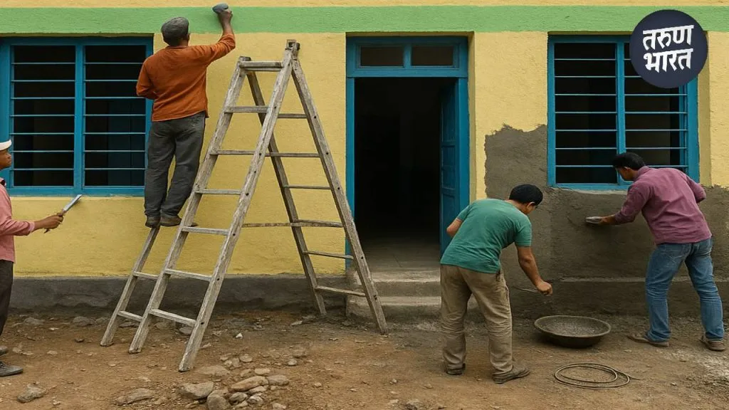 municipal administration had shifted school elsewhere at satara