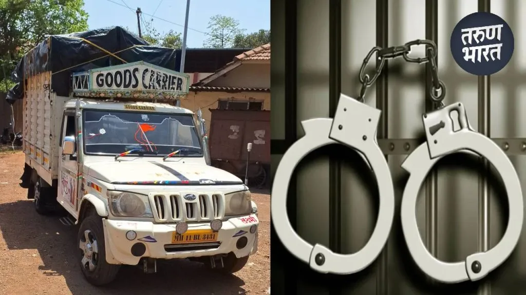 Ratnagiri : विनापरवाना बैल वाहतूक करणारी व्हॅन पकडली, एकजण ताब्यात police seized Bolero pickup van transport 2 bulls rupees 20, 000