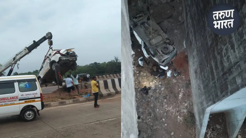jagbudi river car accident on Mumbai-Goa highway Driver dead
