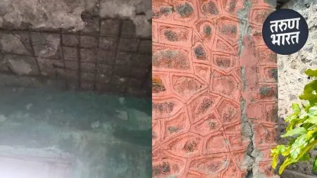 building started leak due to the continuous downpour jat ZP School