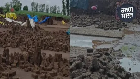 Satara Rain Effect : उंब्रज परिसरात 90 वीटभट्टींचे 3 कोटींवर नुकसान, व्यावसायिक अडचणीत production of new bricks has also resulted in losses worth crores