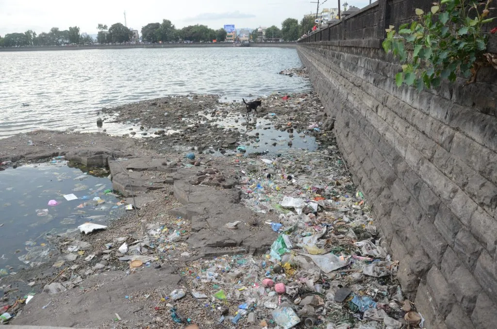 Sewage from the suburbs is directly discharged into Rankala