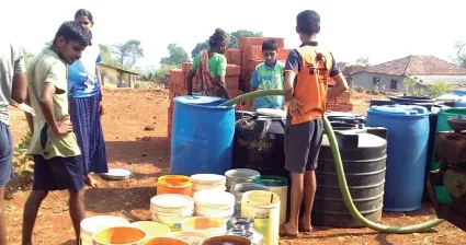 In the drought-hit village, water tanker comes only once a week