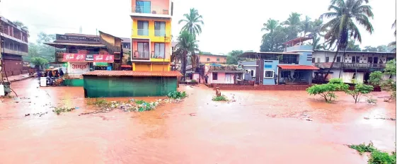 Floodwater entered houses in Lanja