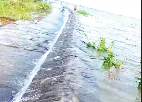 चक्क तीन दिवसात राजेवाडी तलाव ओव्हरफ्लो… Surprisingly, Rajewadi lake overflowed in just three days...