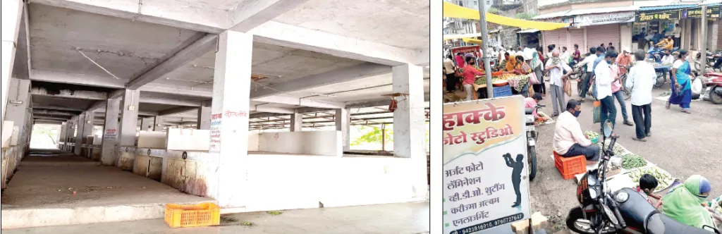 When will the roadside market in Tasgaon be removed?