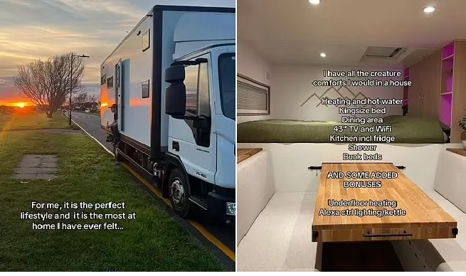 A man who lives in a truck instead of a house