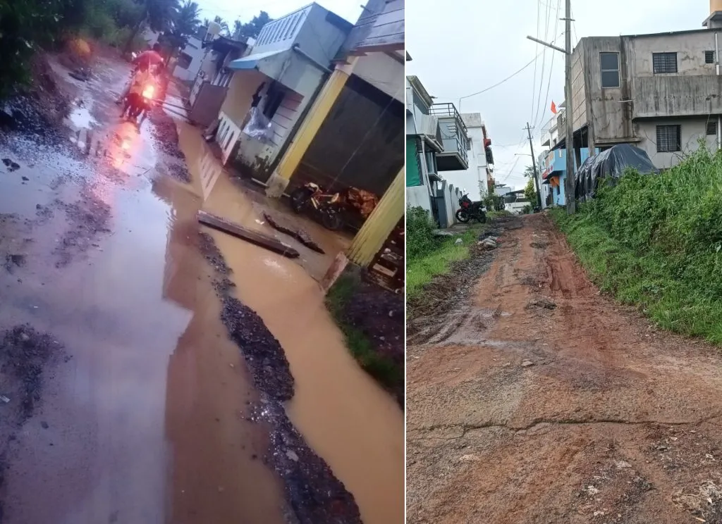 खानापुरातील मारुतीनगरमधील गटारीचे काम अर्धवट Sewerage work in Maruti Nagar, Khanapur is incomplete.