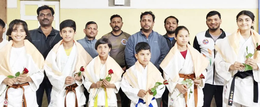 Six karate players from Belgaum District Karate Association leave for the national competition