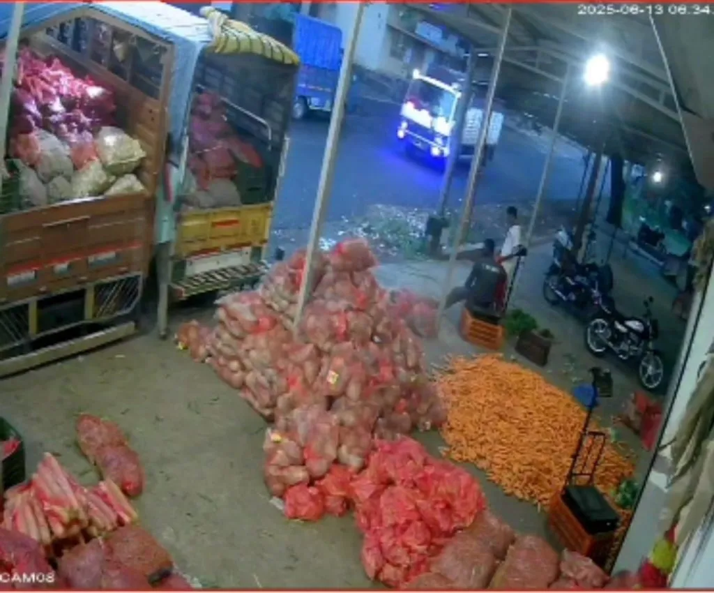 Truck crash crushes two vehicles