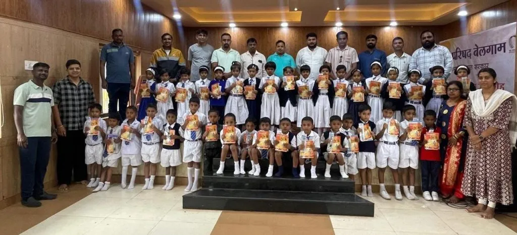 Distribution of school materials by MA Yuva Samiti