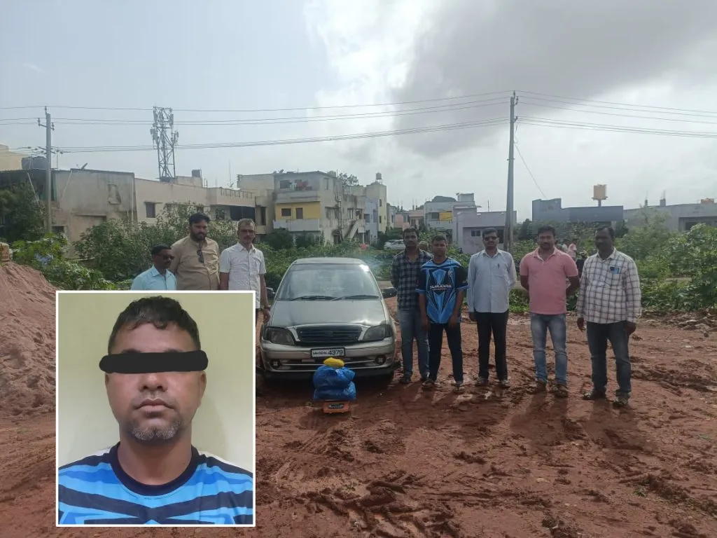 कंग्राळी बी. के. येथील तरुणाला गांजा वाहतूक प्रकरणी अटक A youth from Kangrali B. K. was arrested in a case of trafficking ganja.