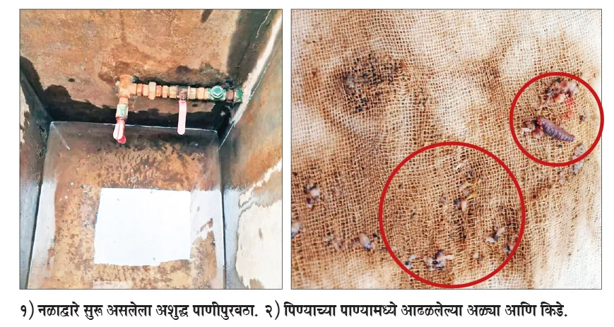 शास्त्रीनगर परिसरात पिण्याच्या पाण्यात अळ्या Larvae in drinking water in Shastri Nagar area