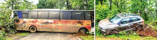 दापोली-पुणे शिवशाहीला अपघात, ७ जखमी Dapoli-Pune Shivshahi bus meets with an accident, 7 injured