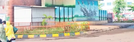 Encroachment in the park beneath the flyover