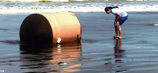 Suspicious cardboard rolls washed ashore from the sea