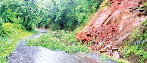 सज्जनगड रस्त्यावर दरड पडली Landslide occurred on Sajjangad road