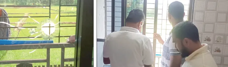 बंदुकीची गोळी थेट स्वयंपाकघरात Bullet fired straight into the kitchen