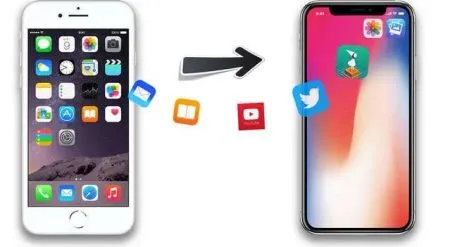 नवीन ट्रान्स्फरन्स आयकॉनसोबत आयफोन iPhone with new transfer icon