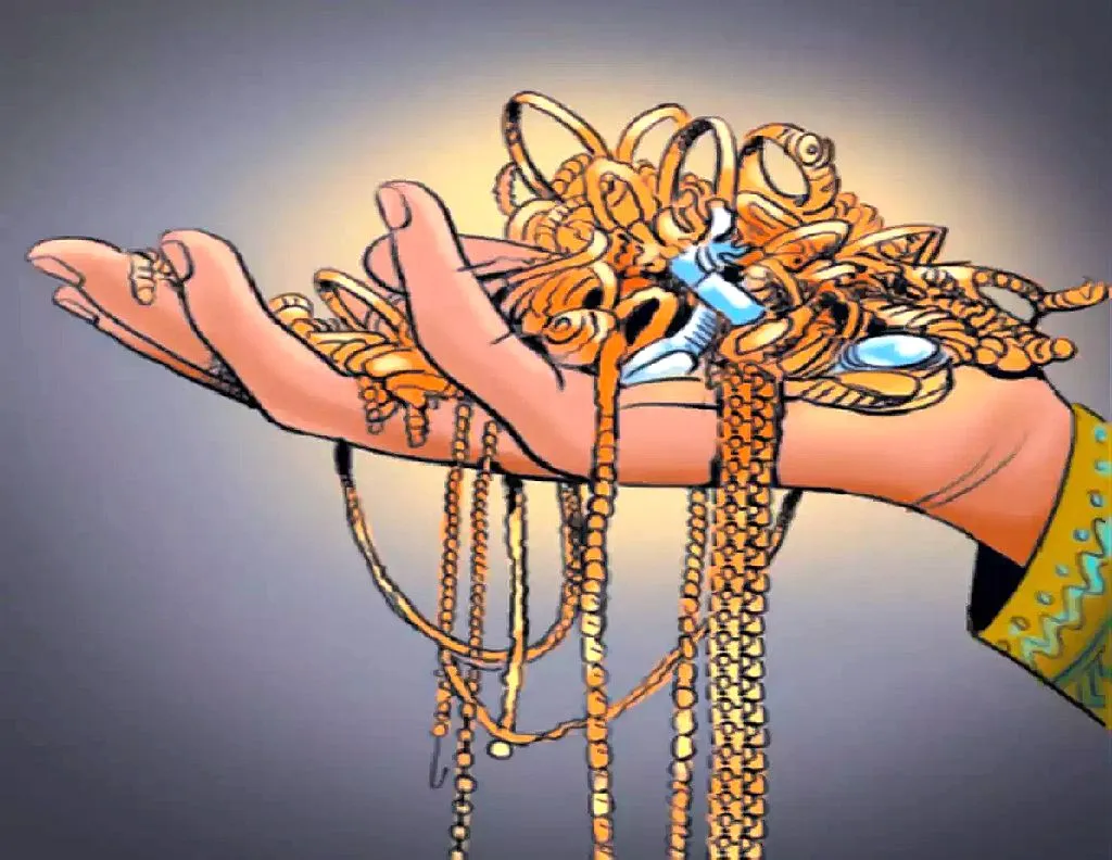 The woman who cooked the meals stole the gold Tulsi mala herself