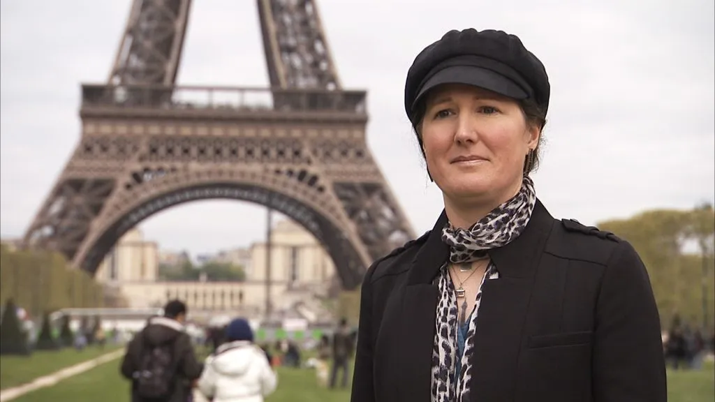 A woman marries the Eiffel Tower