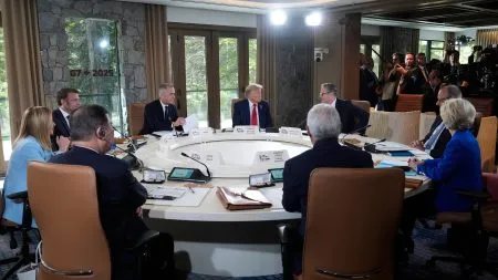 Trump leaves G-7 summit halfway