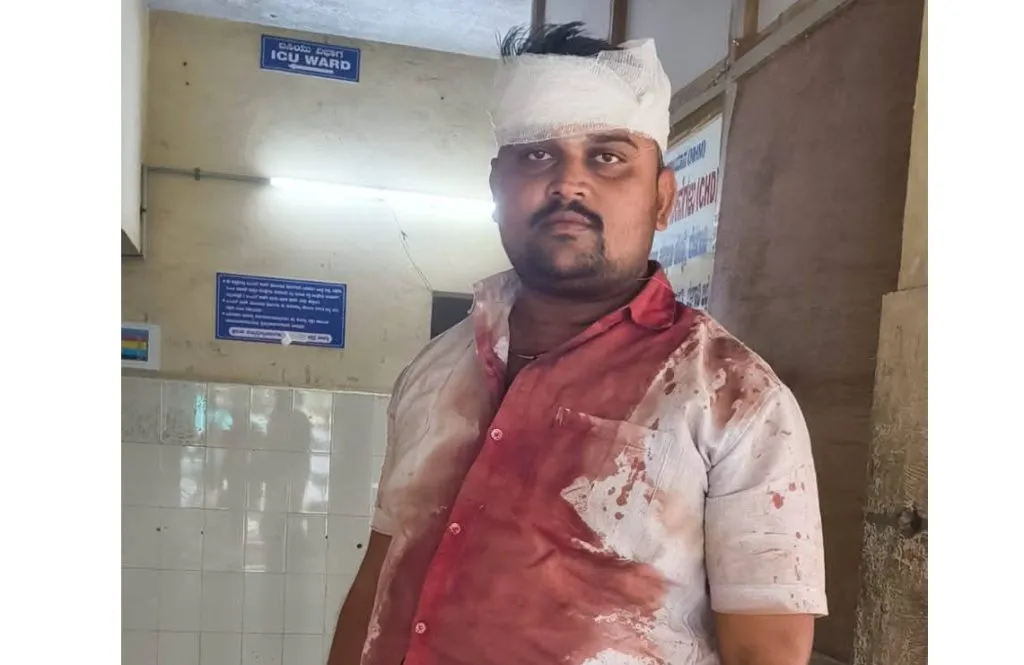 Dharwad district Shriram Sena president beaten up by police on Saundatti hill