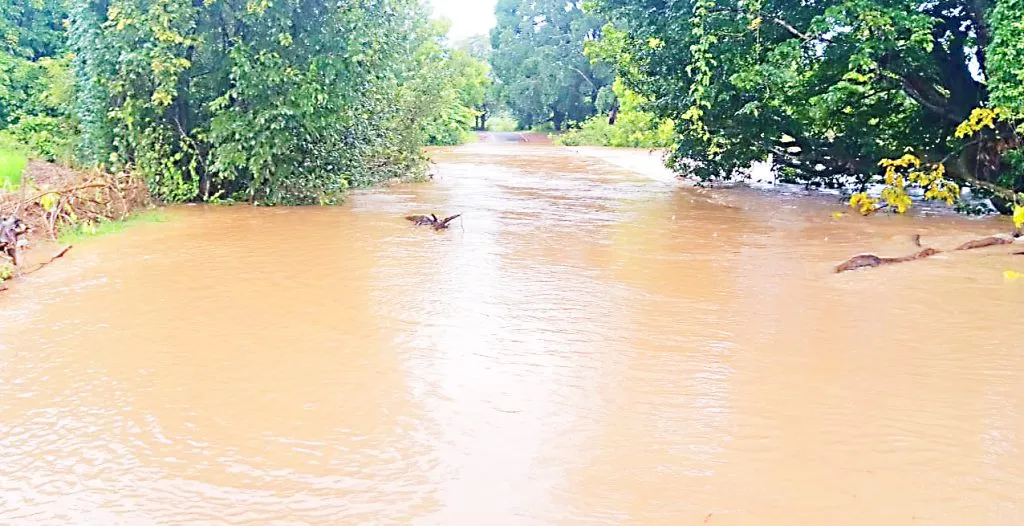 Increase in river and stream levels due to continuous flow