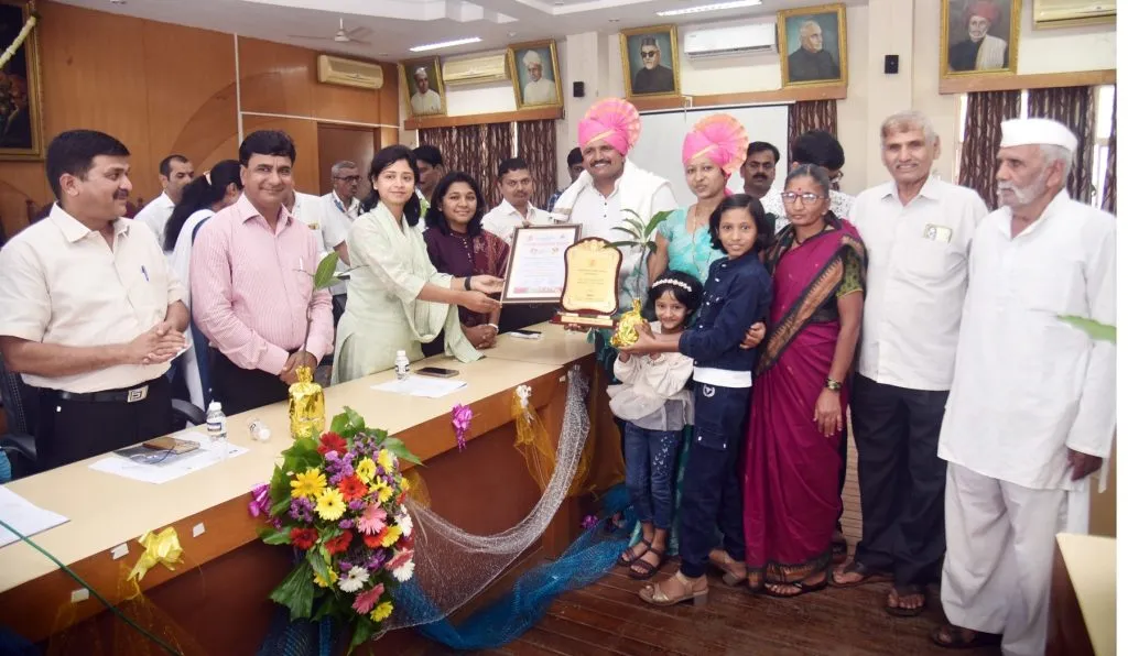 Farmers felicitated at the Zilla Parishad