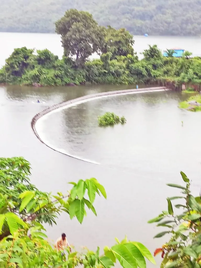 Chapoli Dam reservoir in Kanakona overflows