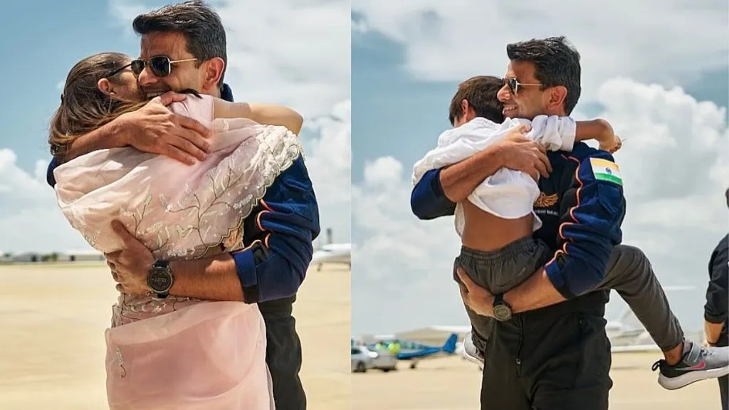 पत्नी-मुलाला भेटताच शुभांशू शुक्ला भावुक Shubanshu Shukla gets emotional after meeting his wife and son