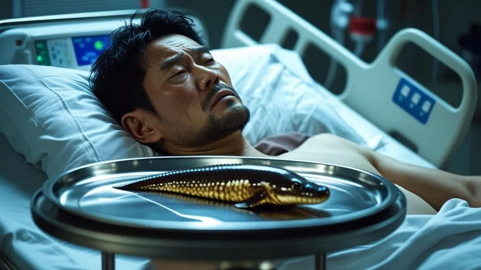 रुग्णाच्या पोटात तरंगणारा मासा Fish floating in the patient's stomach