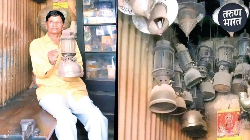 Balasaheb Sasne's gas lamp shop is on Mahadwar Road kolhapur