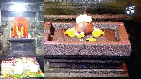 Jagadamba actually standing sanctum sanctorum sacred stone